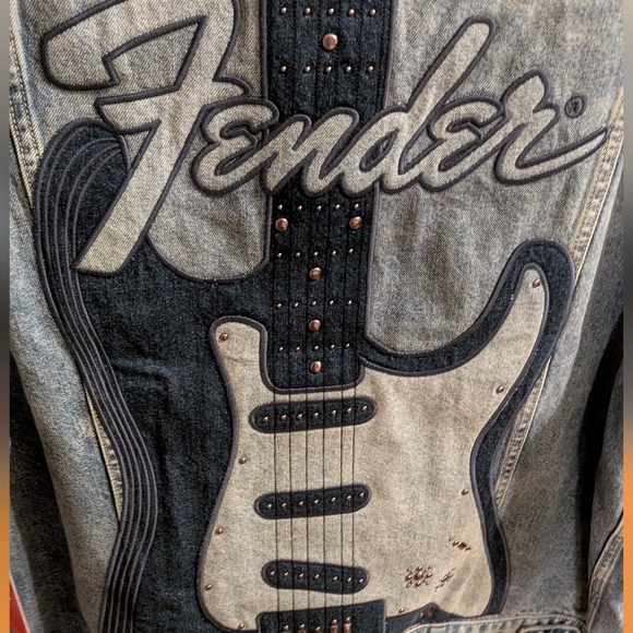 Lucky Brand Fender Strat Blue 100% Cotton Jean Jacket Size Small Nwt